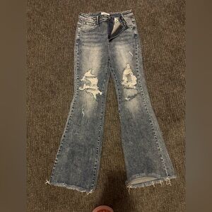 Risen acid wash distressed flares